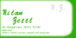 milan zettl business card